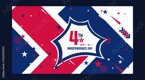 independence day background, Geometric 4th July Template Design, web banner, template, promotion template, ad banner