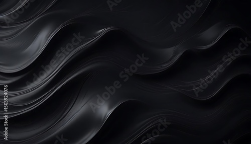Wallpaper Mural Black wave with a shiny surface Torontodigital.ca