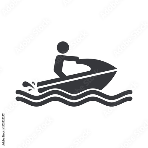 Bundle pictogram icon of jetski representing high-speed water sport activity, adventure, and fun on the sea or lake