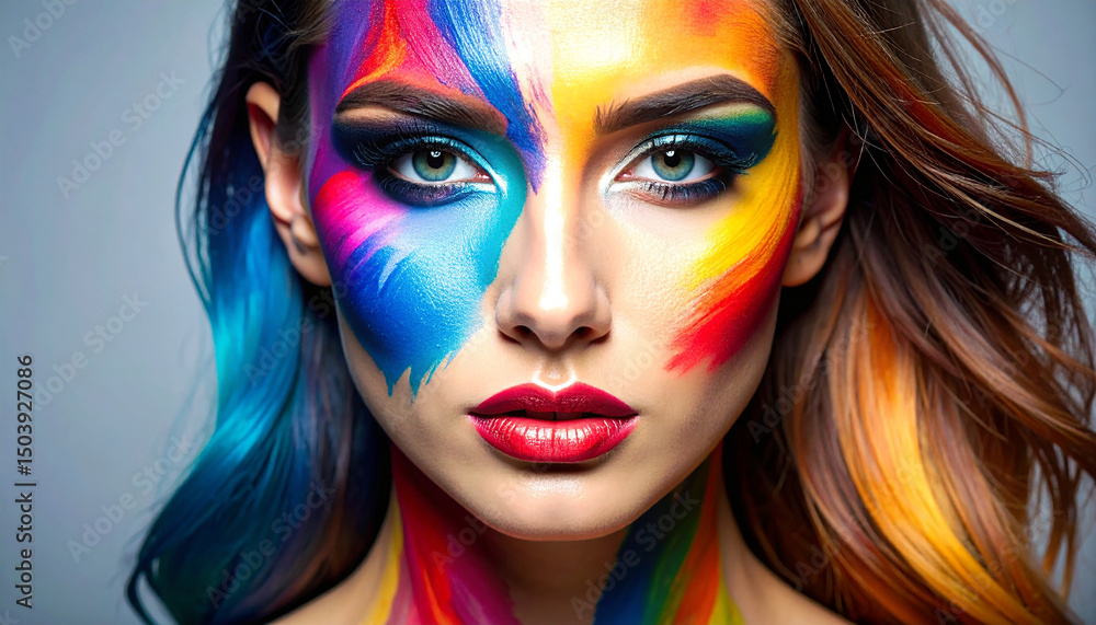 Obraz premium Concept of color and makeup trend promotion.