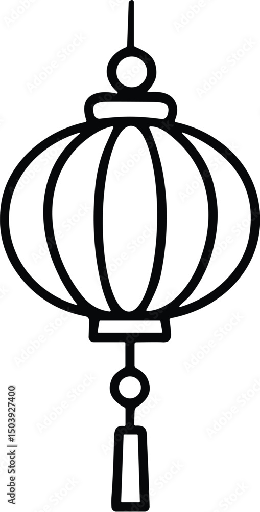 Fototapeta premium Lantern vector black silhouette cricut design for T-Shirt
