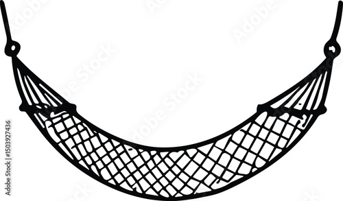 Hammock vector black silhouette cricut design for t-shirt