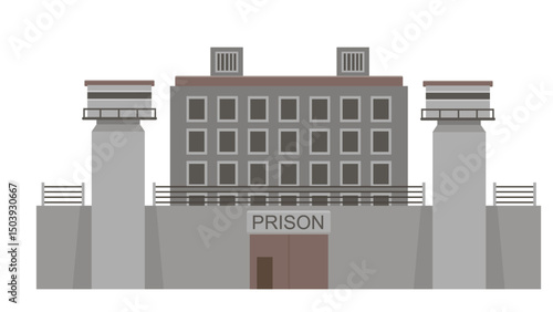 vector illustration of a prison building