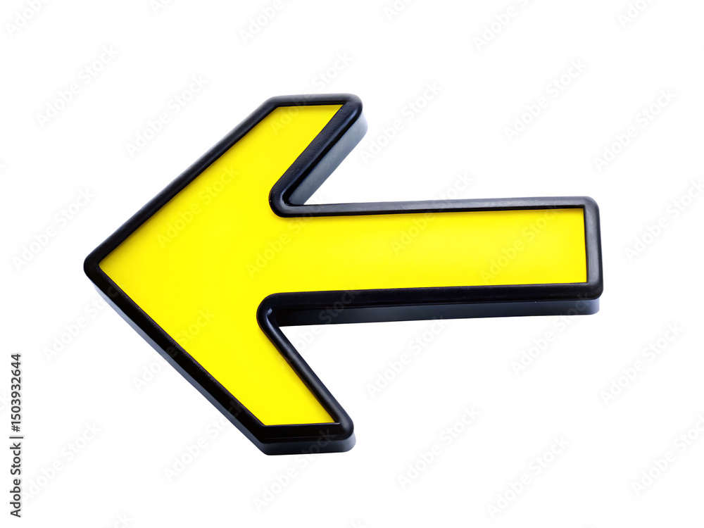 Yellow Arrow Pointing Left isolated on white background PNG Yellow Arrow Pointing Left isolated on white background PNG