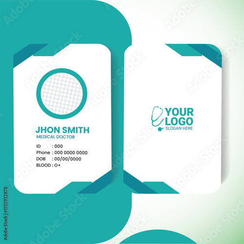 Doctor ID Card Template Professional Medical Identification Card Vector Design