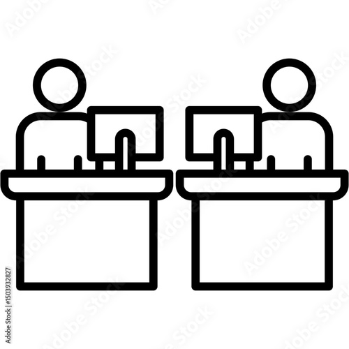 Colleagues line icon