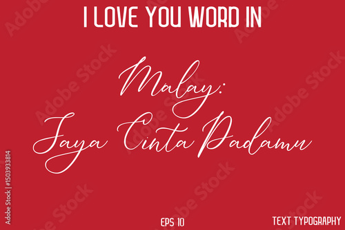 Malay Saya Cinta Padamu    -  I Love You Word Typography Cursive Text