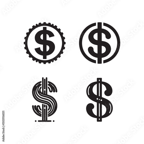 dollar money sign redesign on white