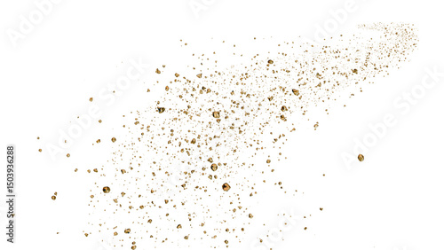 光り輝く金の粒子が飛び散るイラスト　背景透過