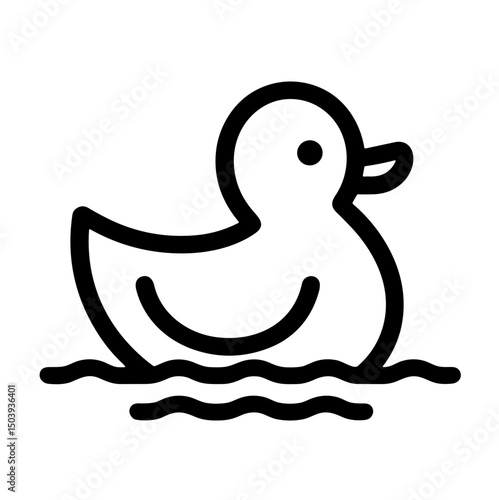 Vector icon of a cute duck floating on water on transparent background for bathtime fun and childhood concept