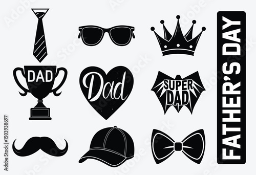 Father’s Day Clipart for Sublimation & Print, Father’s Day Silhouette SVG Cricut