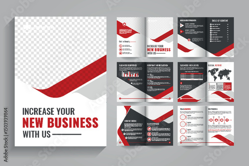 Professional Company Profile Brochure Design, Modern & Creative 12 page  bi fold Business Brochure Template