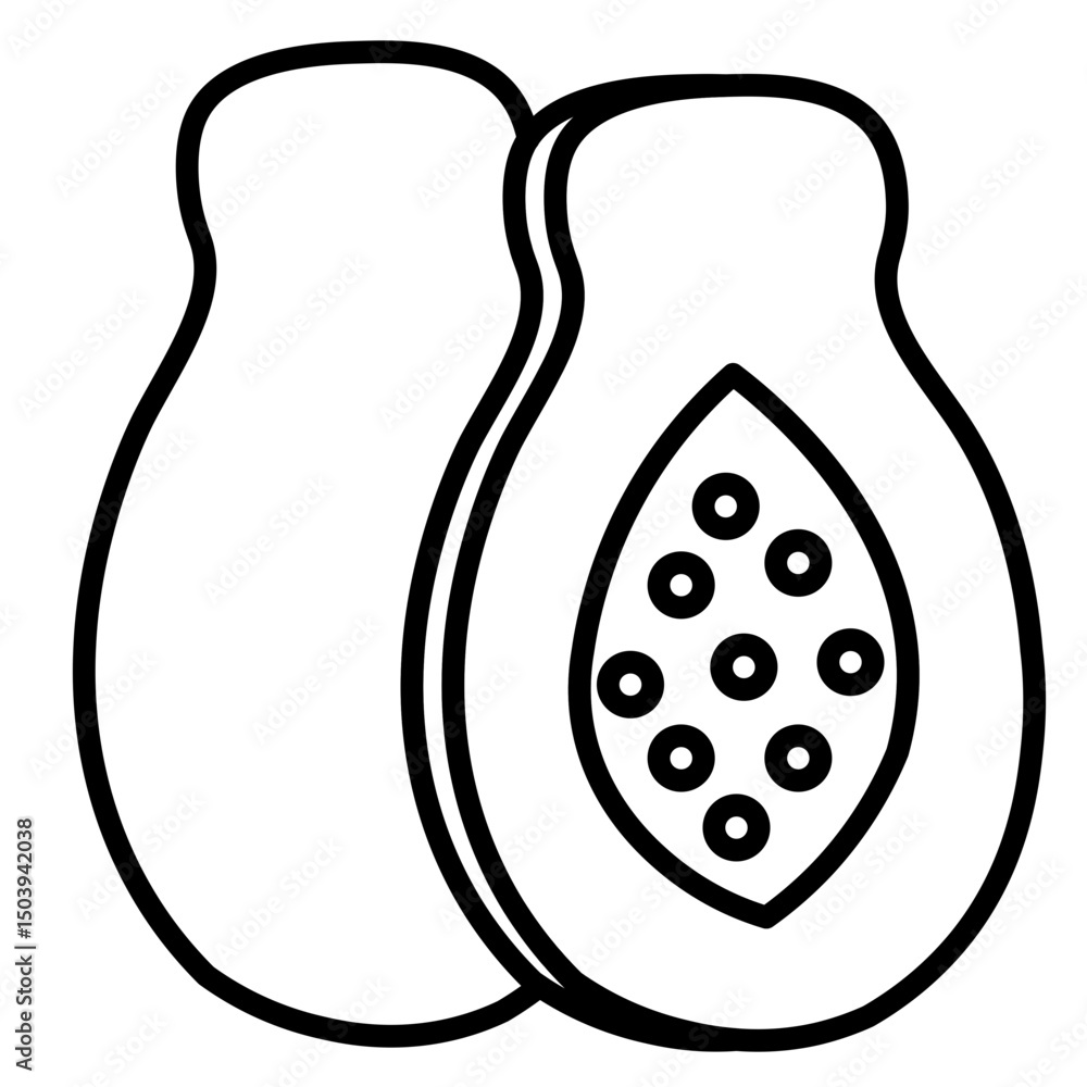 Fototapeta premium illustration papaya fruit