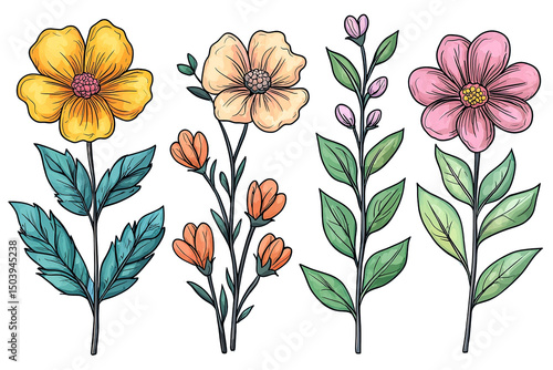 Dibujo de flores coloridas