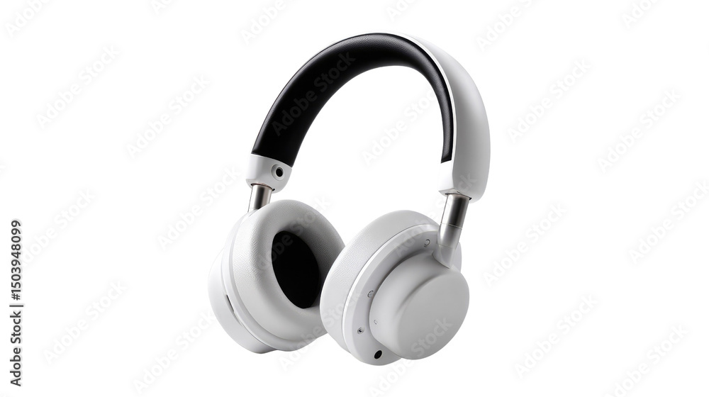 White Headphones: The crisp image features pristine white headphones, showcasing a modern design with sleek lines, perfect for music enthusiasts seeking both style and superior audio. White Headphones: The crisp image features pristine white headphones, showcasing a modern design with sleek lines, perfect for music enthusiasts seeking both style and superior audio.