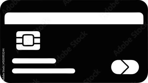 Credit Card With Chip Silhouette Vector Illustration