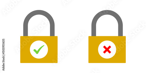 padlock vector icon collection with transparent background, security icon symbol