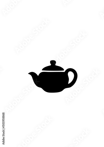 black teapot isolated on white