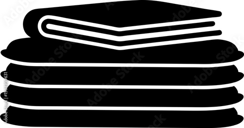 Stack Of Towels Silhouette Vector Illustration 