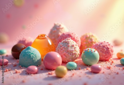 colorful candy collection sweet treats vibrant textured background delightful confectionery sugar studio session, sweets, textures, jar, wrapper, design