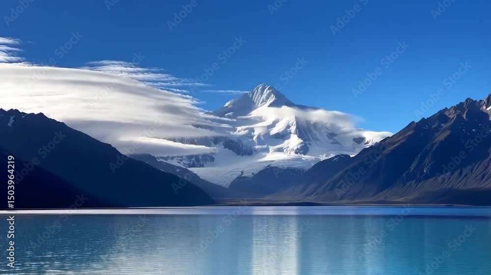 Serene mountain lake scene Serene mountain lake scene