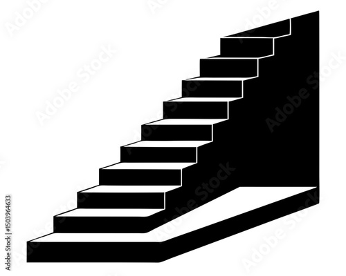 Wallpaper Mural Monochrome Stairs Vector – Minimalist Staircase Icon Clipart Torontodigital.ca