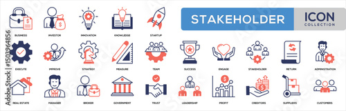 Stakeholder Glyph Color Icon Collection