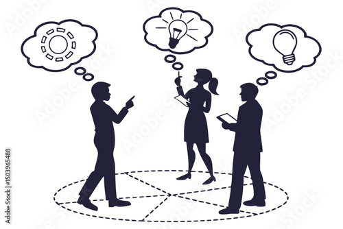 Brainstorming session with team members generating new ideas and business solutions
