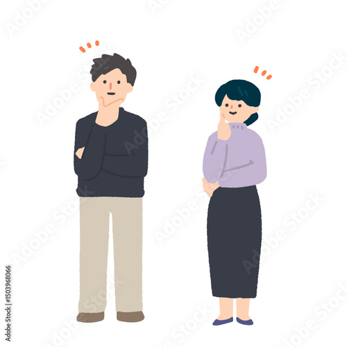 納得した表情の若い男性と女性