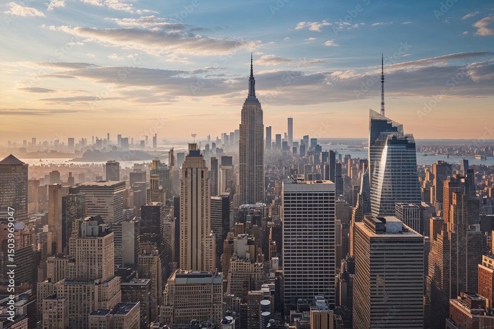 Obraz premium Discovering the Thrilling New York City Skyline Adventure of 1938