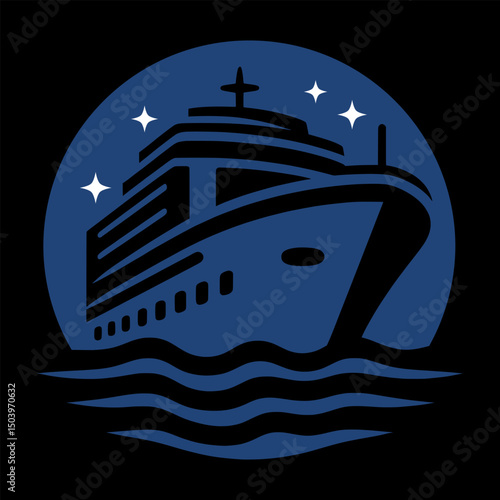 logo icon of cruise ship (artwork 1)