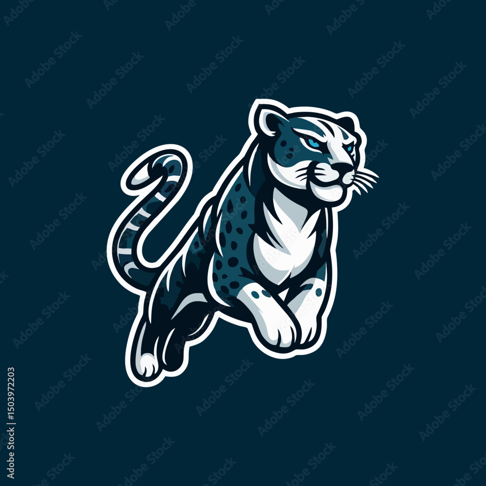 Obraz premium Jaguar Mascot logo design vector wild animal fierce predator jungle feline panther illustration modern abstract tribal artwork strong emblem branding creative graphic template for sports