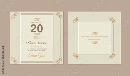 ornament pattern style elegant birthday invitation