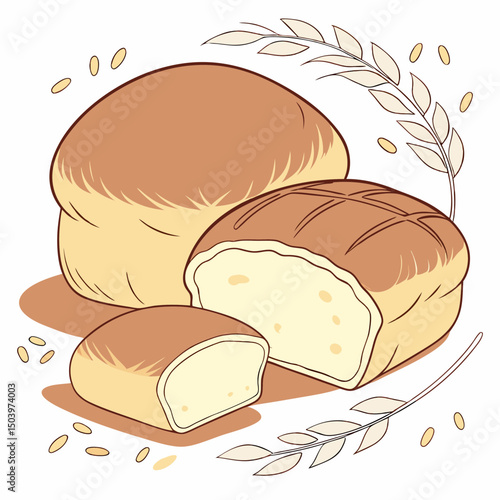 Realistic vector illustration of a popular brioche bakery item, perfect for food-themed digital designs and micro stock use.