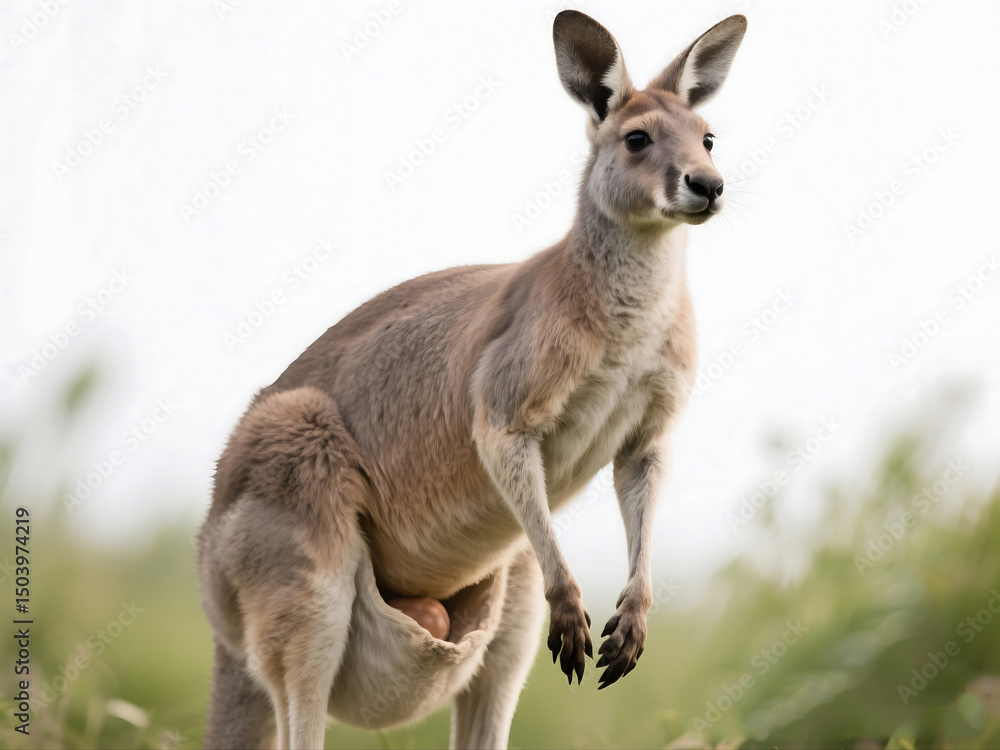 Gentle Kangaroo with Expressive Gaze Gentle Kangaroo with Expressive Gaze