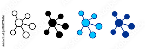 Network Simple Icon Set Multiple Style Vector Illustration