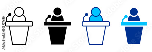Politican Simple Icon Set Multiple Style Vector Illustration