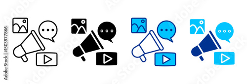 Campaign Simple Icon Set Multiple Style Vector Illustration