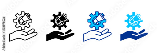 Service Simple Icon Set Multiple Style Vector Illustration