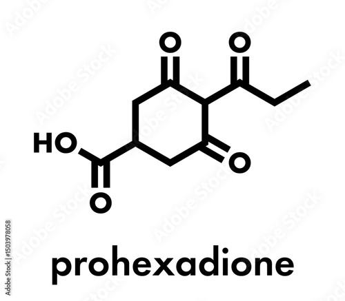 Prohexadione plant growth regulator molecule. Skeletal formula.