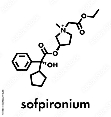 Sofpironium hyperhidrosis drug molecule Skeletal formula.