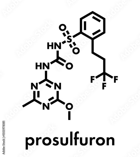 Prosulfuron herbicide molecule. Skeletal formula.