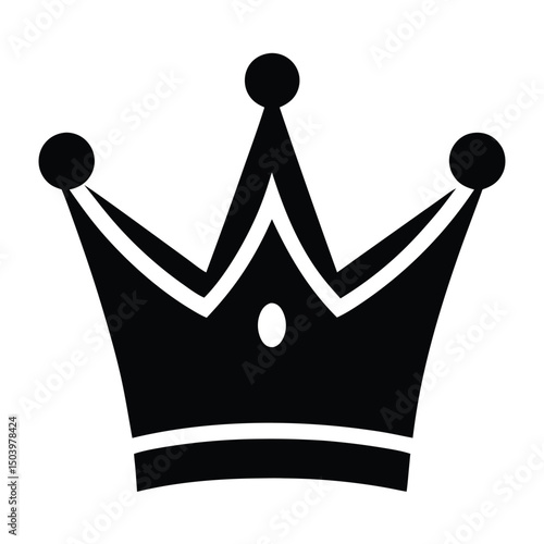 Stylized Black Crown with Spherical Finials, Elegant and Simple Design