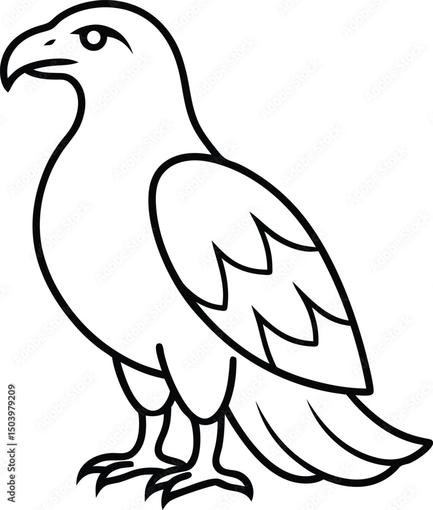 Fototapeta premium line art of a falcon on the white background