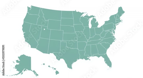 United States Map: A Simple, Detailed Representation of the 50 States
