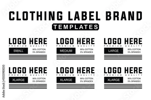Size Variants Clothing Label Tag Template