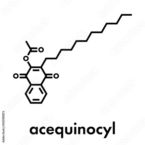 Acequinocyl insecticide molecule. Skeletal formula.