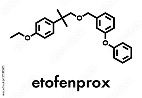 Etofenprox insecticide molecule. Skeletal formula.