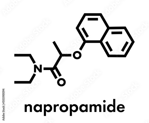 Napropamide pre-emergence herbicide molecule. Skeletal formula.