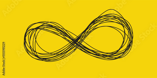 Hand drawn infinity sign isolated. Vector illustration